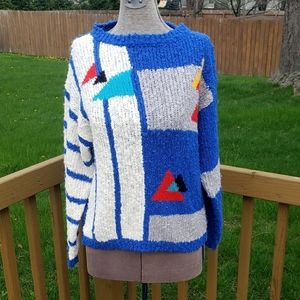 1980s Roi Three Vintage Abstract Sweater Sz Small